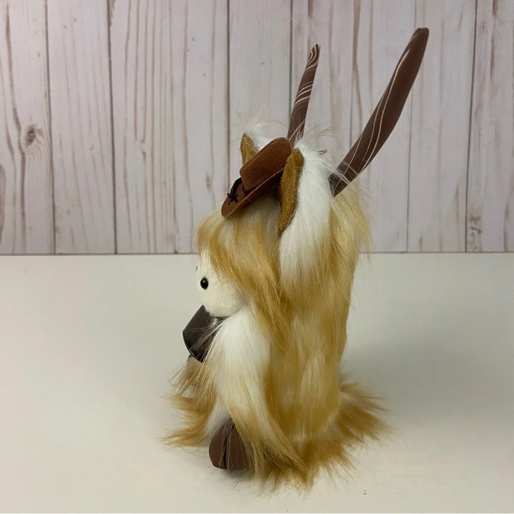 ❌ SOLD Highland Cow Coo Gnome Tan White Cowboy Hat Bell Handmade Farmhouse Home - Picture 9 of 12